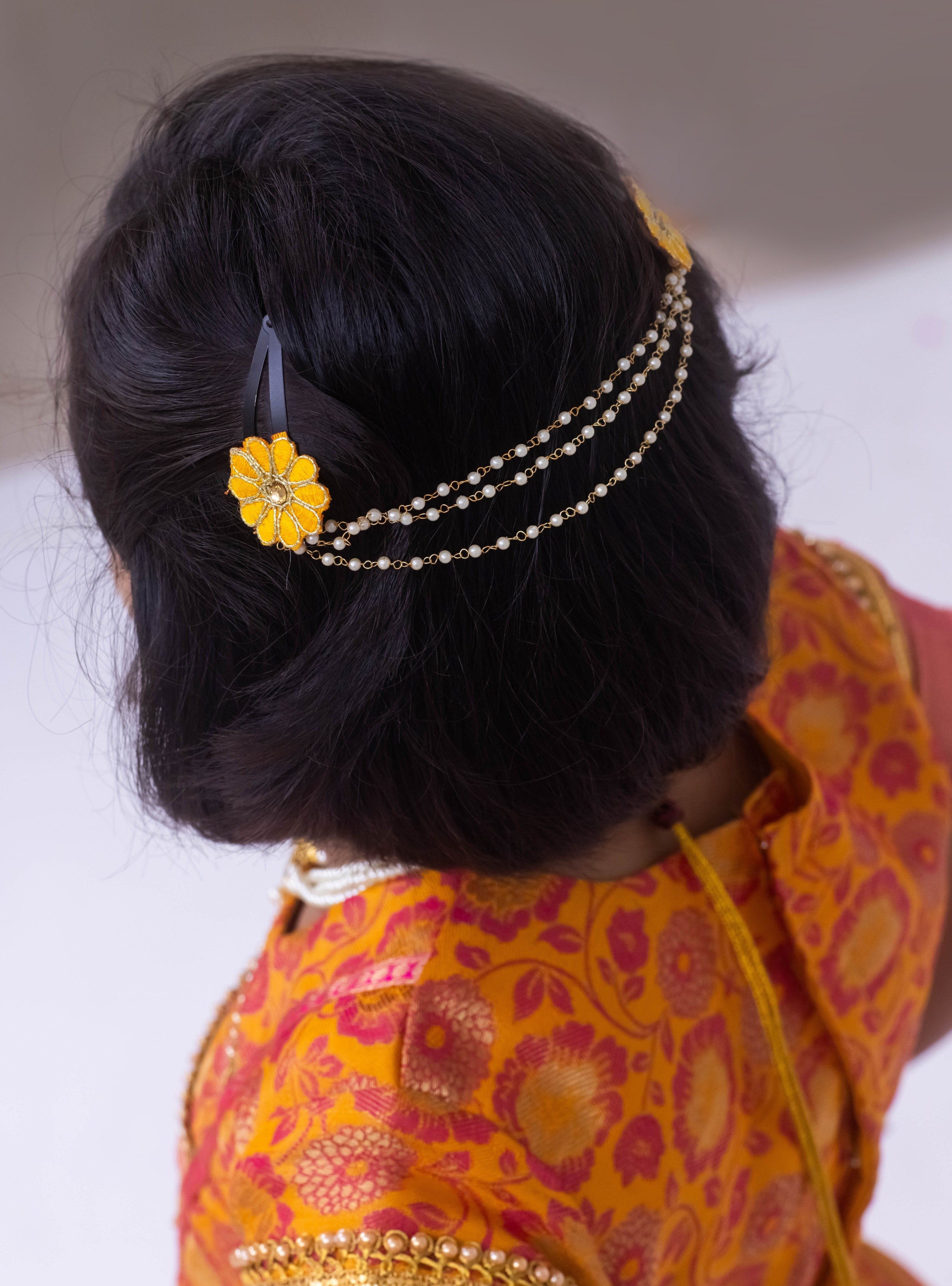 Yellow -Pink banarasi jacquard brocade  Parkar Polka set with a heavy yoke pattern for Girls.Let your princess be as comfortable as in her casuals with carefully designed & crafted Comfort Ethnic Wear by Soyara Ethnics.Keep her fashion quotient high with timeless patterns, vibrant combinations and royal textiles.