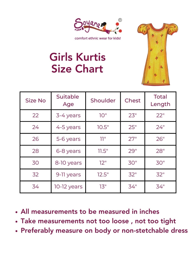 Peach floral printed Chanderi kurti with fancy peter pan collar and mutton sleeves with gotta patti highlight for Girls