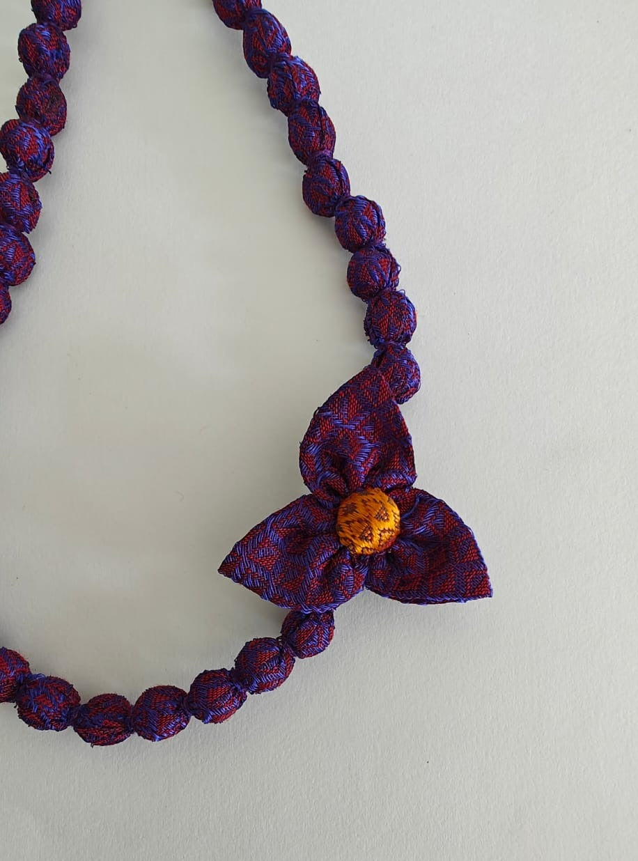 Accessories gifts fancy traditional ethnic for kids trendy handmade fabric accessories brocade handcrafted matching assorted mix n match pearl multicolour metal golden party wear beaded glass beads trendy gold plated earrings pendant