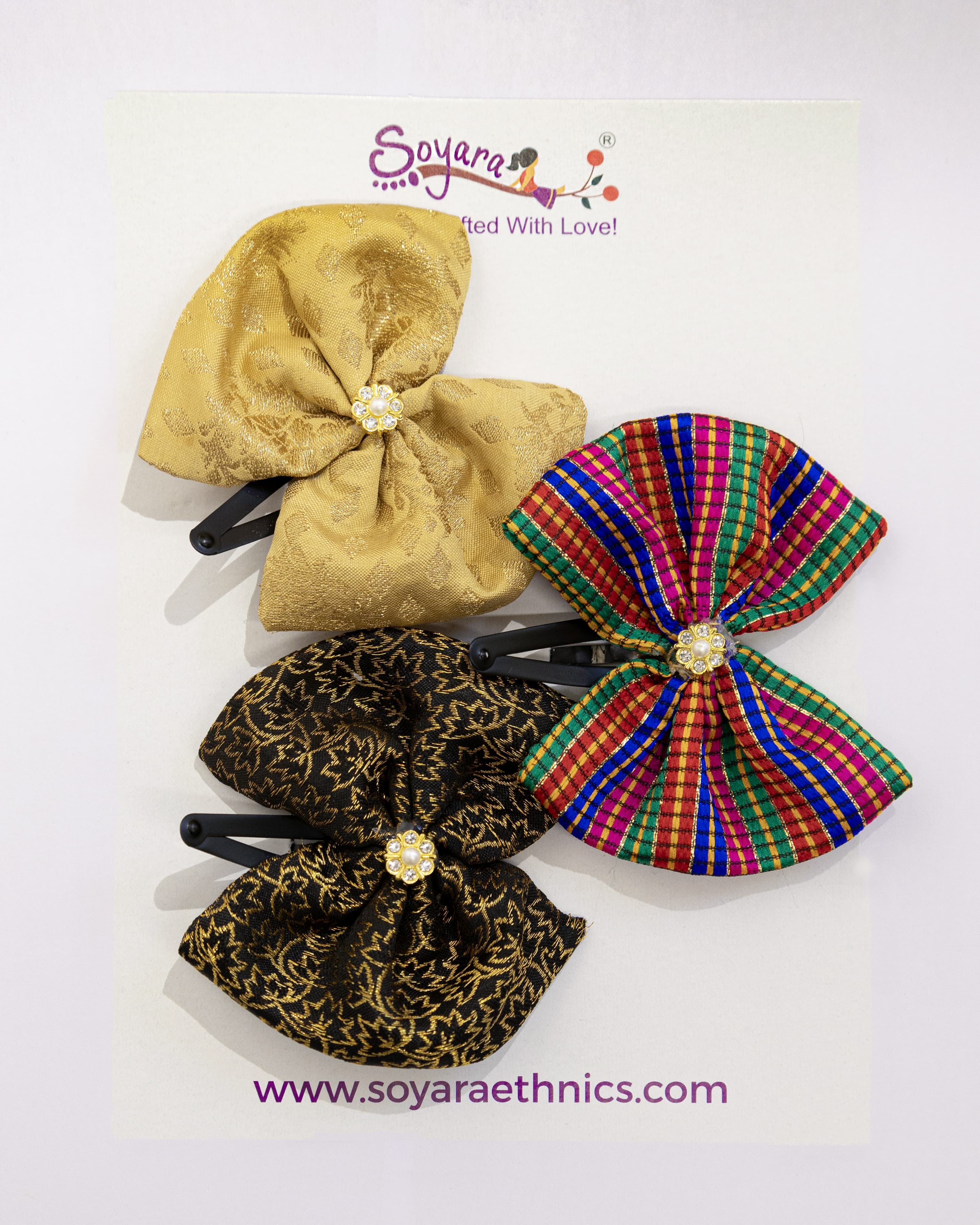 Sukesha Set of 3 essential Bow Clips for Girls