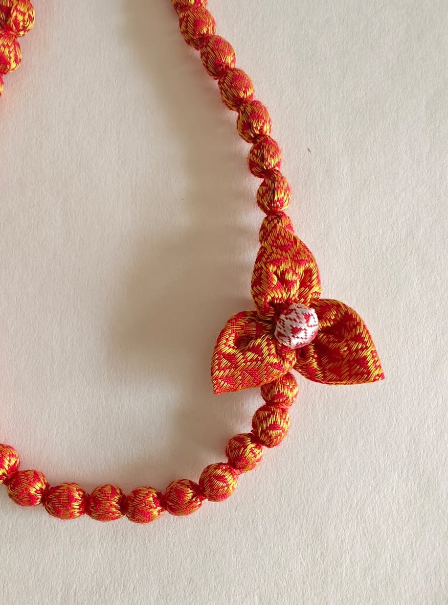 Accessories gifts fancy traditional ethnic for kids trendy handmade fabric accessories brocade handcrafted matching assorted mix n match pearl multicolour metal golden party wear beaded glass beads trendy gold plated earrings pendant