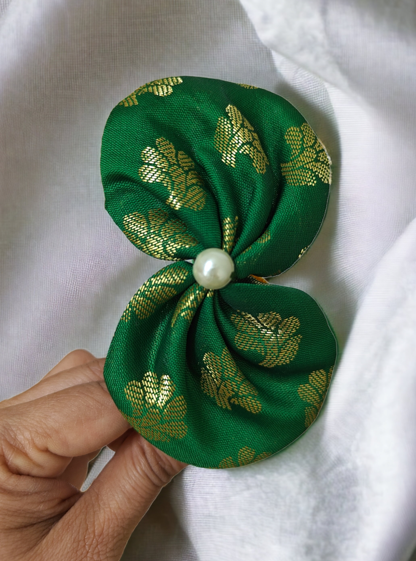 Accessories gifts fancy traditional ethnic hair accessories for kids trendy handmade hairclip fabric hair accessories hair band head band brocade handcrafted hair pin hair accessory tic-tac clips matching assorted mix n match pearl multicolour metal golden bow rubber band