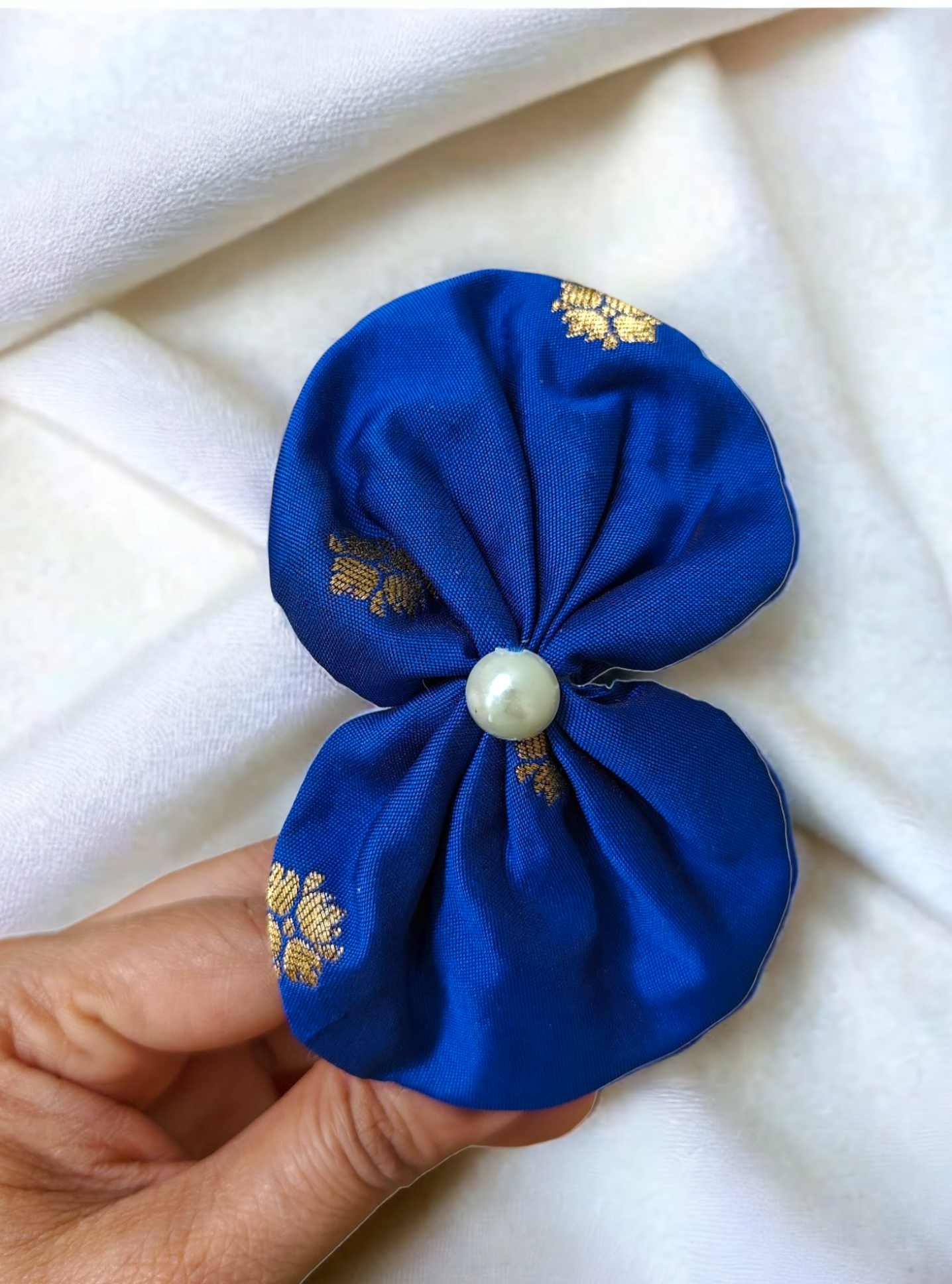 Accessories gifts fancy traditional ethnic hair accessories for kids trendy handmade hair clip fabric hair accessories hair band head band brocade handcrafted hair pin hair accessory tic-tac clips matching assorted mix n match pearl multicolour metal golden bow rubber band