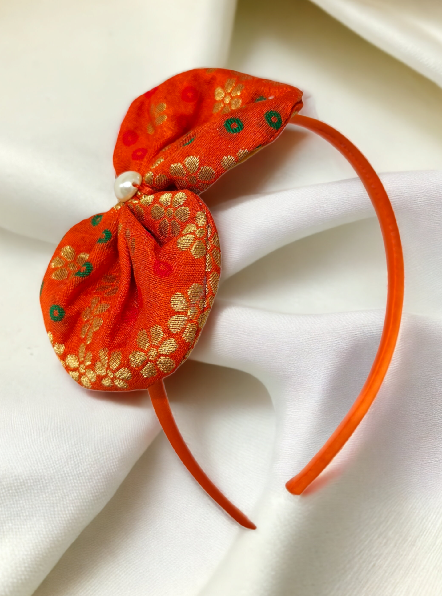 Accessories gifts fancy traditional ethnic hair accessories for kids trendy handmade hair clip fabric hair accessories hair band head band brocade handcrafted hair pin hair accessory tic-tac clips matching assorted mix n match pearl multicolour metal golden bow rubber band