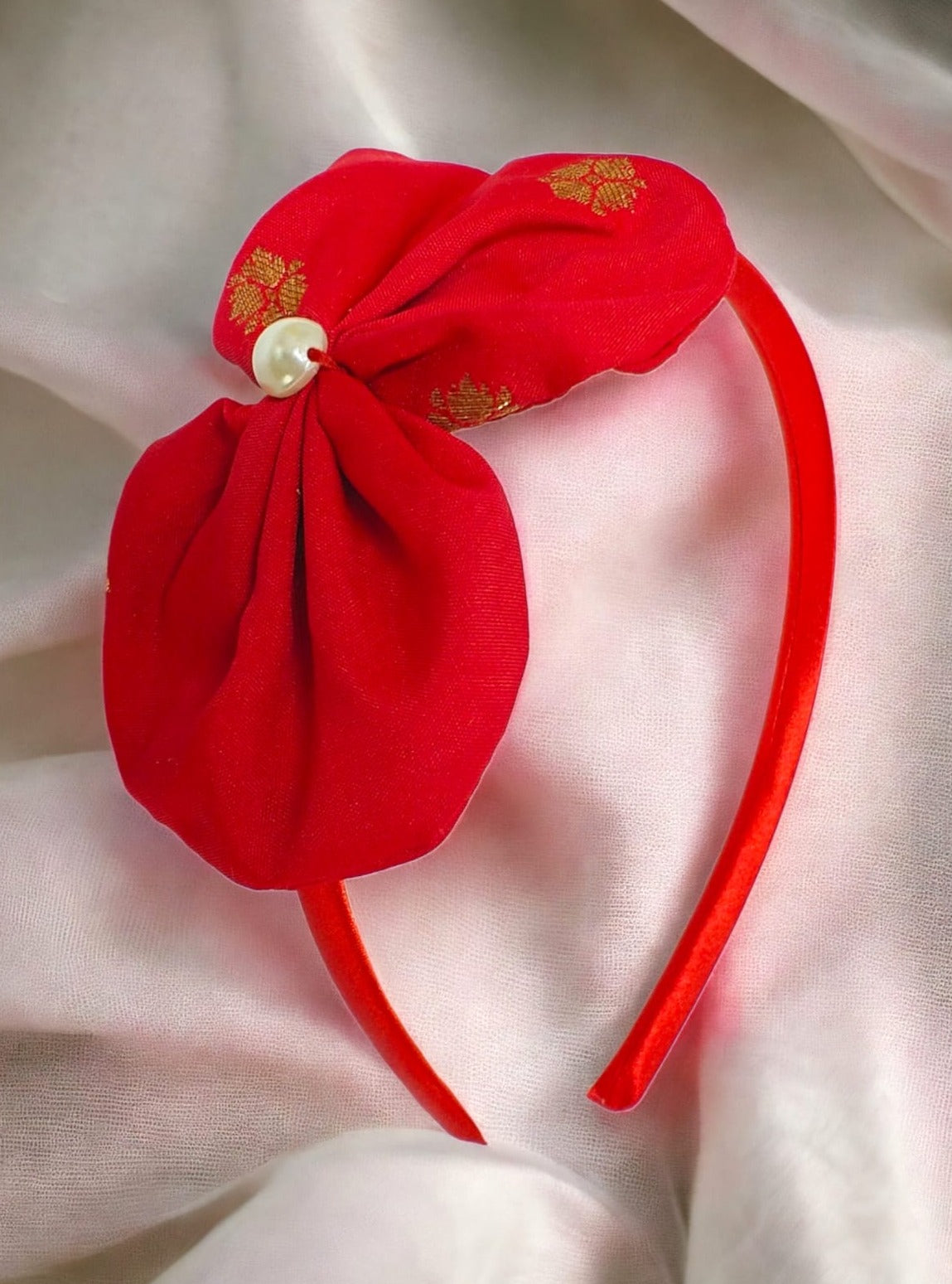 Accessories gifts fancy traditional ethnic hair accessories for kids trendy handmade hair clip fabric hair accessories hair band head band brocade handcrafted hair pin hair accessory tic-tac clips matching assorted mix n match pearl multicolour metal golden bow rubber band