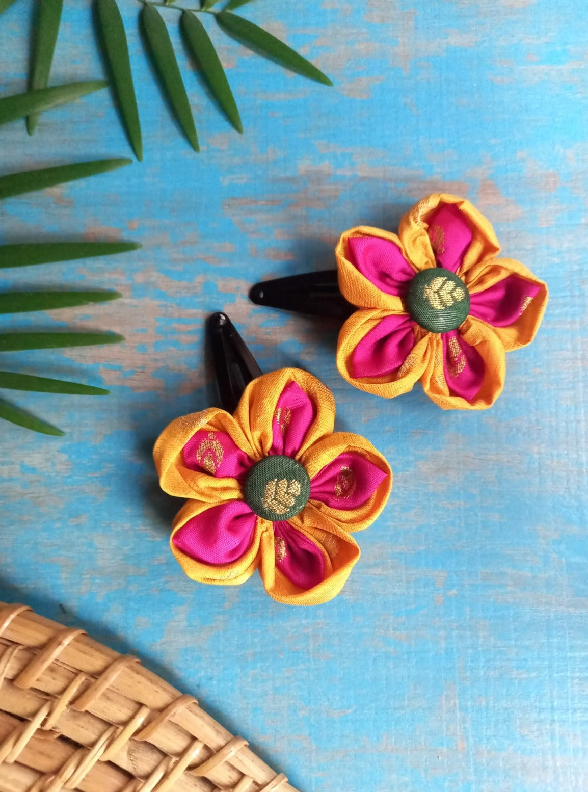 Accessories gifts fancy traditional ethnic hair accessories for kids trendy handmade hair clip fabric hair accessories hair band head band brocade handcrafted hair pin hair accessory tic-tac clips matching assorted mix n match pearl multicolour metal golden bow rubber band