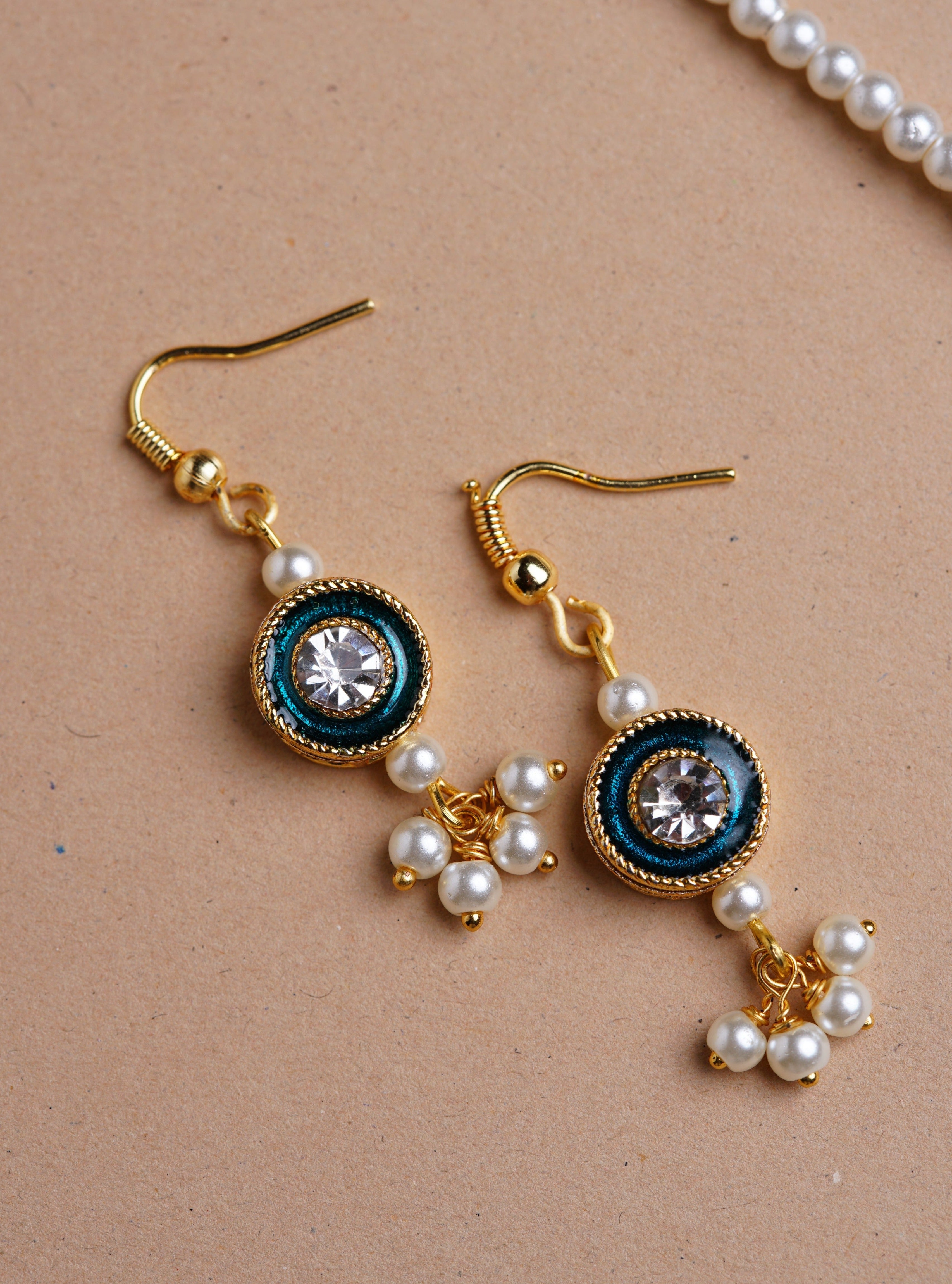 Accessories gifts fancy traditional ethnic for kids trendy handmade fabric accessories brocade handcrafted matching assorted mix n match pearl multicolour metal golden party wear beaded glass beads trendy gold plated earrings pendant