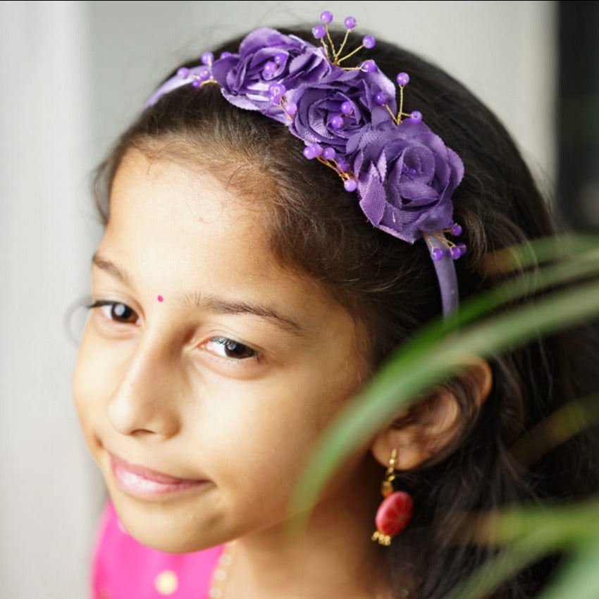 Lavender roses bunch Hairband Soyara Ethnics Studio