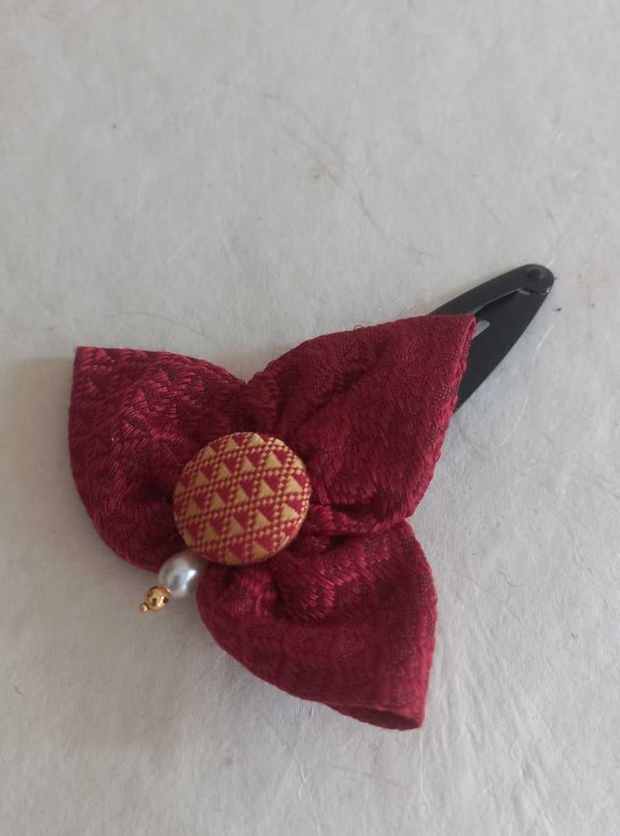 Accessories gifts fancy traditional ethnic hair accessories for kids trendy handmade hairclip fabric hair accessories hair band head band brocade handcrafted hair pin hair accessory tic-tac clips matching assorted mix n match pearl multicolour metal golden bow rubber band