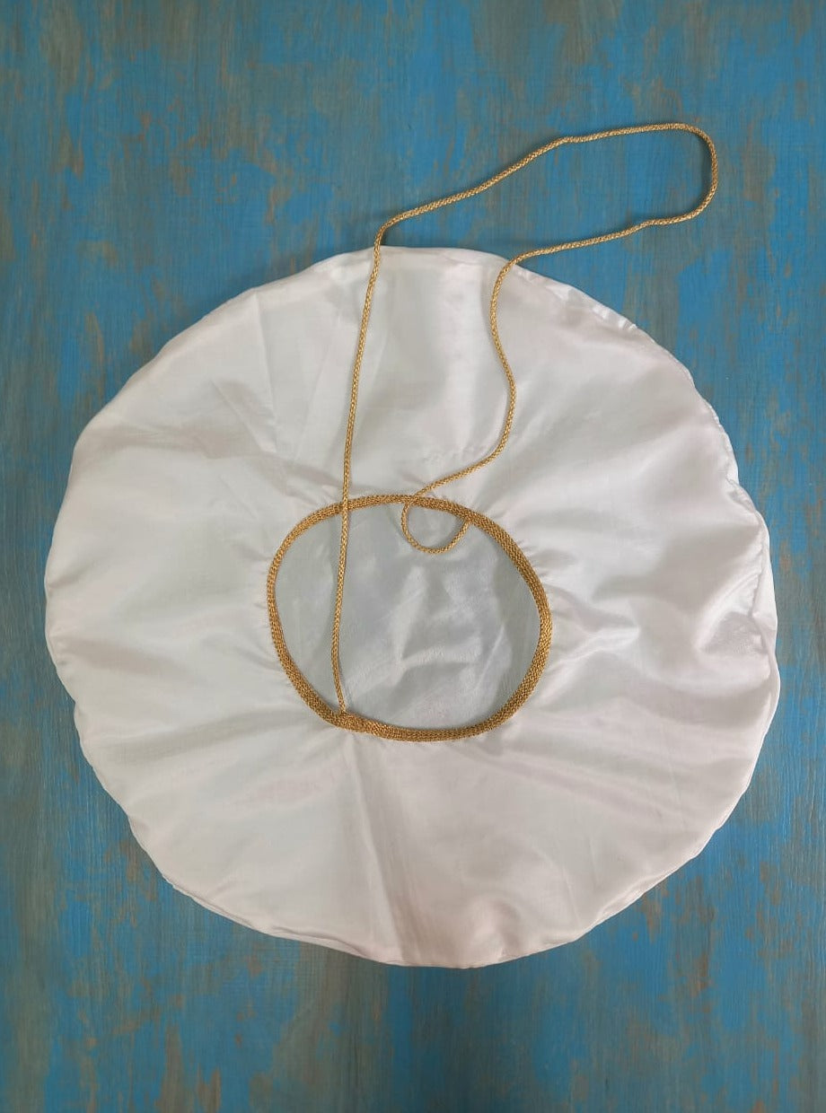 Traditional ethnic for baby boy vratabandha upnayan munj mauji bandhan pearl pearl chain pendant handmade handcrafted golden multi color beaded batu paithani double layer triple layer glass beads bhikshawal bhikbali mundavalya kanthi jholi panche gamacha towel janav yadnyopavit brooch cotton clip on soval chaddi inner pant