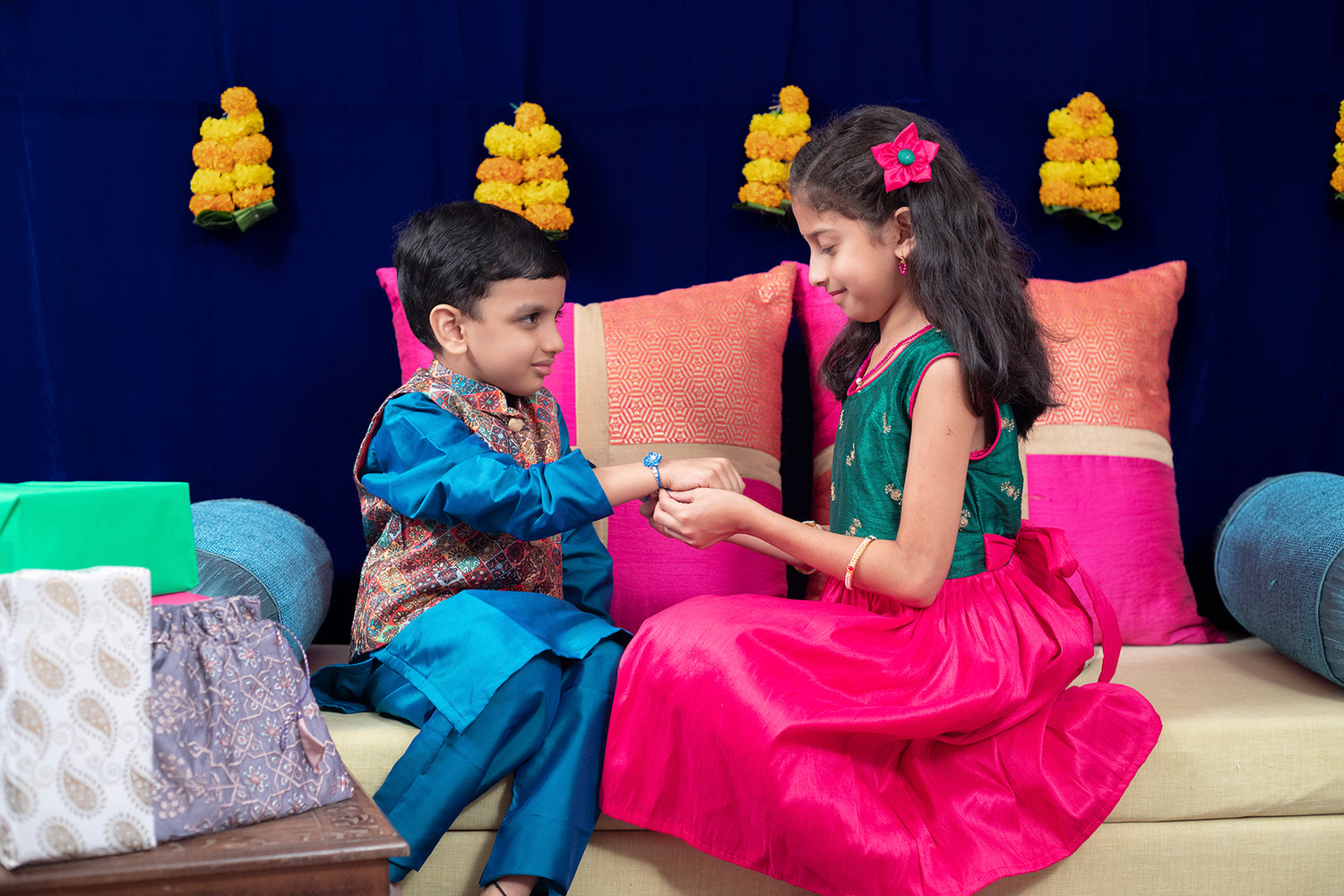 collection of kidswear , accessories and gifts exclusively crafted for the festival of Rakhi