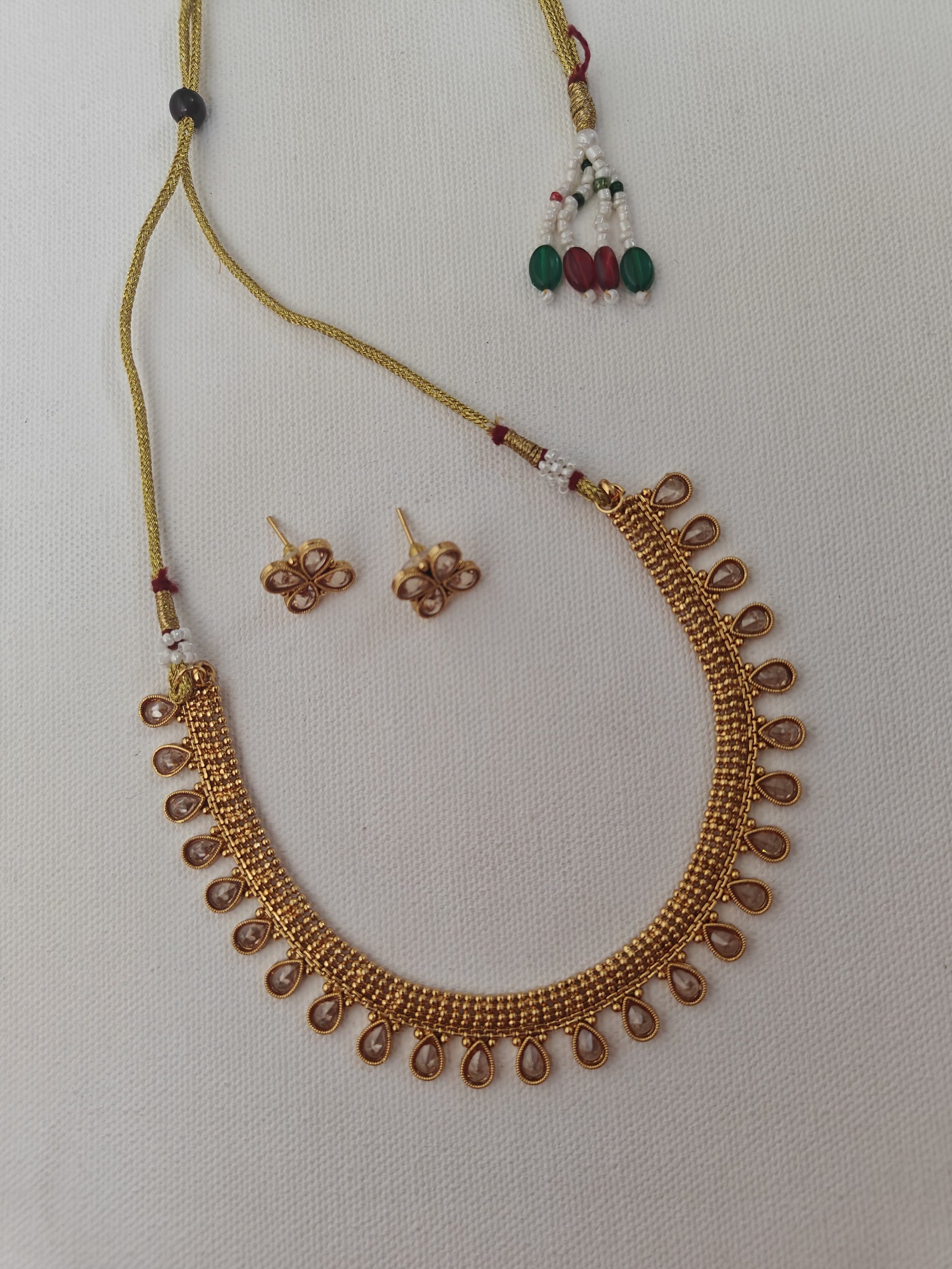 Kundan studded choker with matching earrings for Girls.Adorn your princess with head to toe premium quality handcrafted accessories made from allergy free, best quality materials.