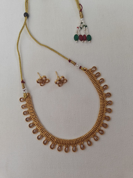 Kundan studded choker with matching earrings for Girls.Adorn your princess with head to toe premium quality handcrafted accessories made from allergy free, best quality materials.