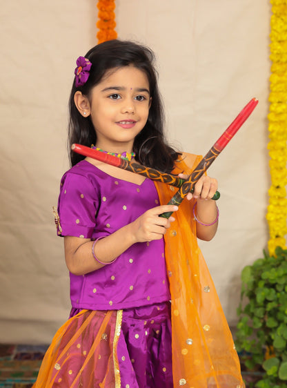 Silk brocade khunn organza parkar polka dress for baby girl dupatta lehenga ghagara choli traditional ethnic printed floral paithani