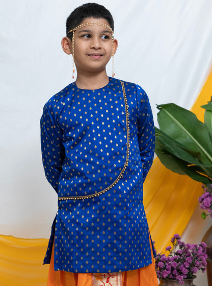 silk traditional ethnic brocade printed silk cotton kurta pyjama salwar suit pajama churidar set sherwani jacket for baby boy kids