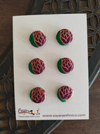 Paithani Fabric buttons/embellishments/adornments - Set Paithani Fabric buttons add a touch of elegance to any attire, whether it's traditional or contemporary !! Set consist of 6 ready to use buttons !