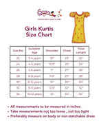 Peach floral printed Chanderi kurti with fancy peter pan collar and mutton sleeves with gotta patti highlight for Girls