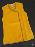 Yellow Taffeta silk sleeveless vest / bandi for Batu