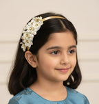 Statement Pearls and Ivory flowers hairband for Girls