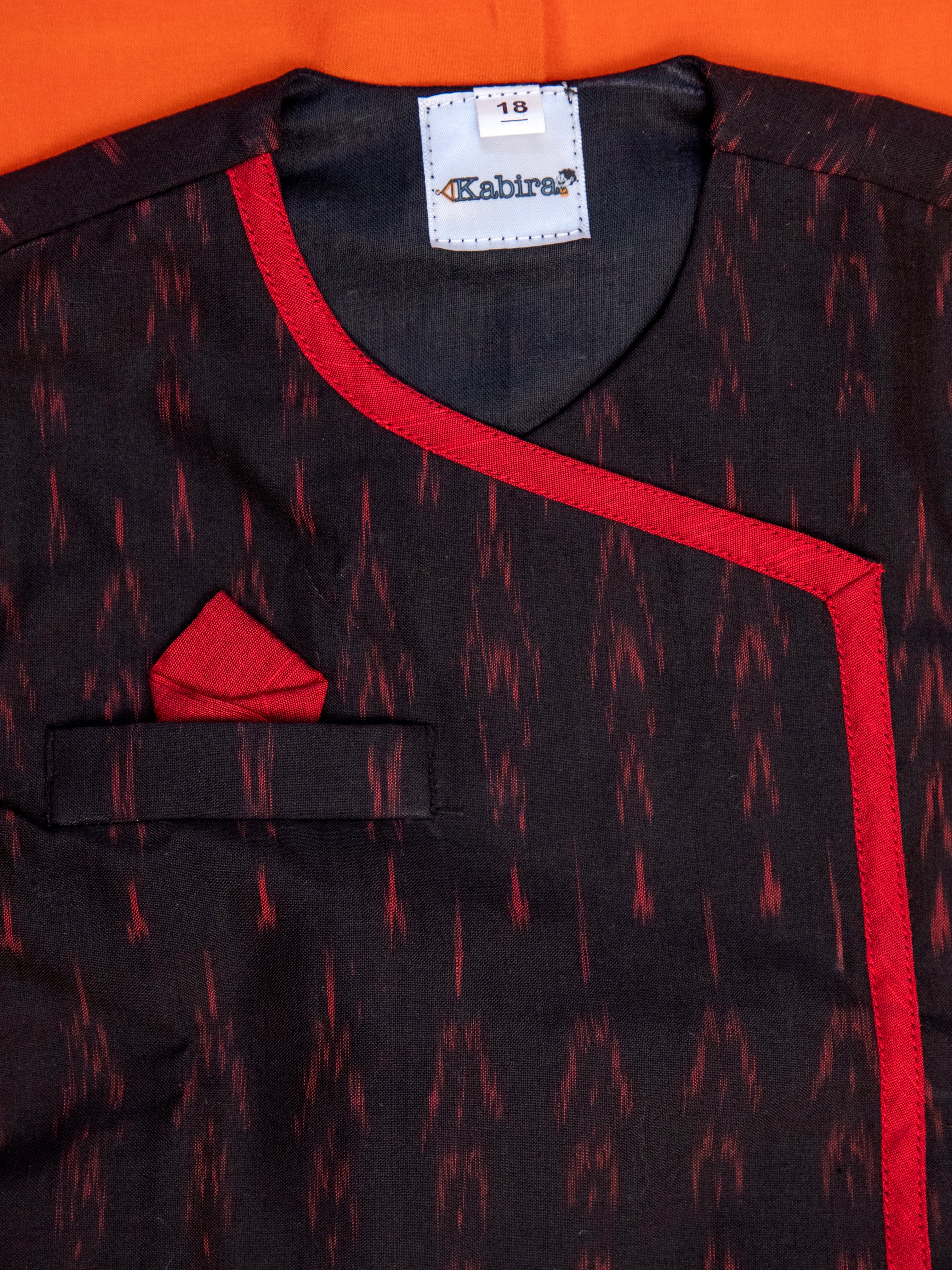 Celebrate Sankrant in style with our elegant black ethnic wear for boys and girls. Crafted from luxurious silk brocade and Chanderi fabrics, this collection blends tradition with modern charm. Perfect for the Makar Sankrant festival ! 