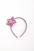 Lilac brocade handcrafted fabric sadafuli flower hairband for Girls