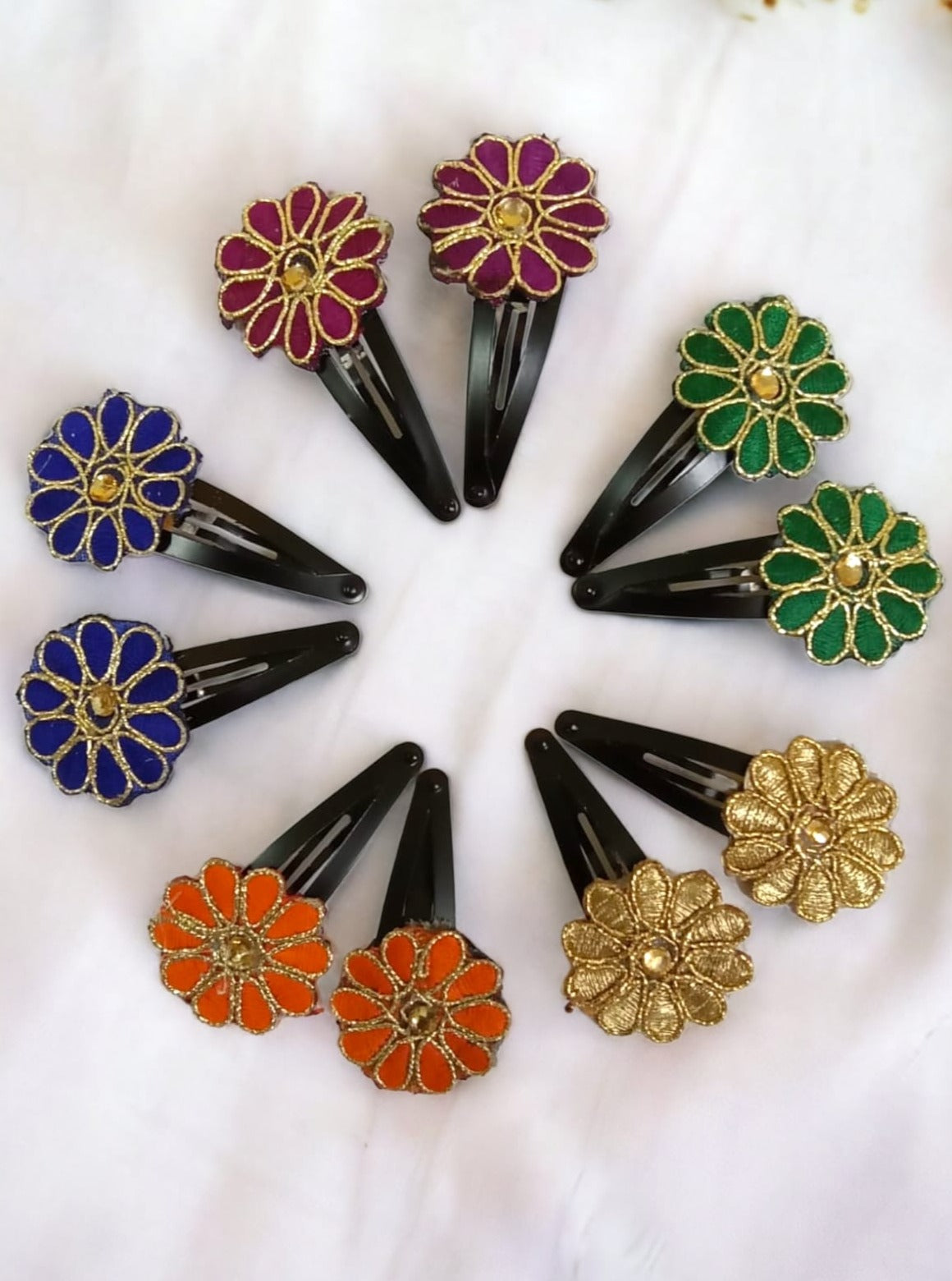 Pack of pairs of small sized tick tack Hair clips Festive Set - Main Image