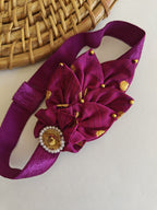 Magenta Bunch of Flowers Stretchable headband for baby girl