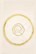 White Dupion Silk Jholi (Zoli) for Batu, beautifully embellished with golden frilled lace