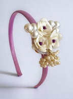 Accessories gifts fancy traditional ethnic hair accessories for kids trendy handmade hair clip fabric hair accessories hair band head band brocade handcrafted hair pin hair accessory tic-tac clips matching assorted mix n match pearl multicolour metal golden bow rubber band