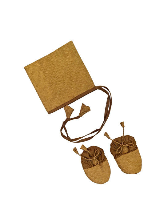 Golden Brocade Naming Ceremony Essentials Combo for Newborn Baby Boy