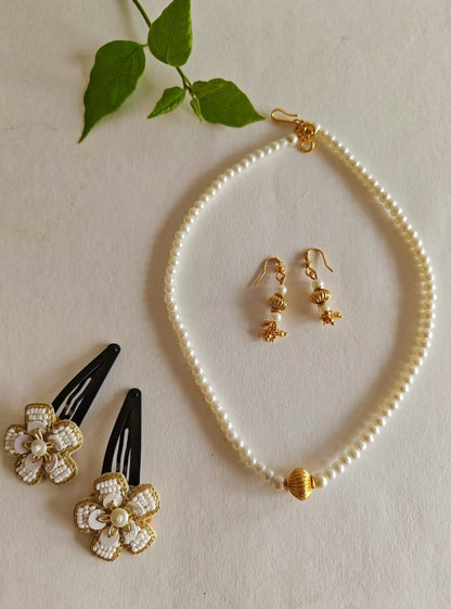 Accessories gifts fancy traditional ethnic for kids trendy handmade fabric accessories brocade handcrafted matching assorted mix n match pearl multicolour metal golden party wear beaded glass beads trendy gold plated earrings pendant