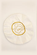 White Cotton Satin Jholi/Zoli for Batu embellished with Golden Lace