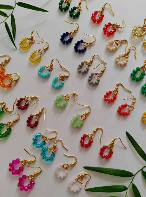 Crystal Dangling Earrings Set of 3.Adorn your princess with head to toe premium quality handcrafted accessories made from allergy free, best quality materials.