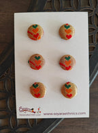 Paithani Fabric buttons/embellishments/adornments - Set Paithani Fabric buttons add a touch of elegance to any attire, whether it's traditional or contemporary !! Set consist of 6 ready to use buttons !