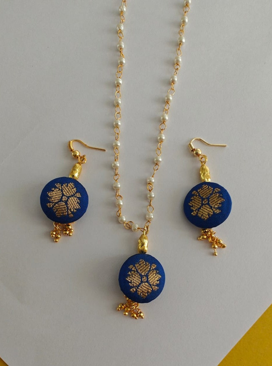 Accessories gifts fancy traditional ethnic for kids trendy handmade fabric accessories brocade handcrafted matching assorted mix n match pearl multicolour metal golden party wear beaded glass beads trendy gold plated earrings pendant    