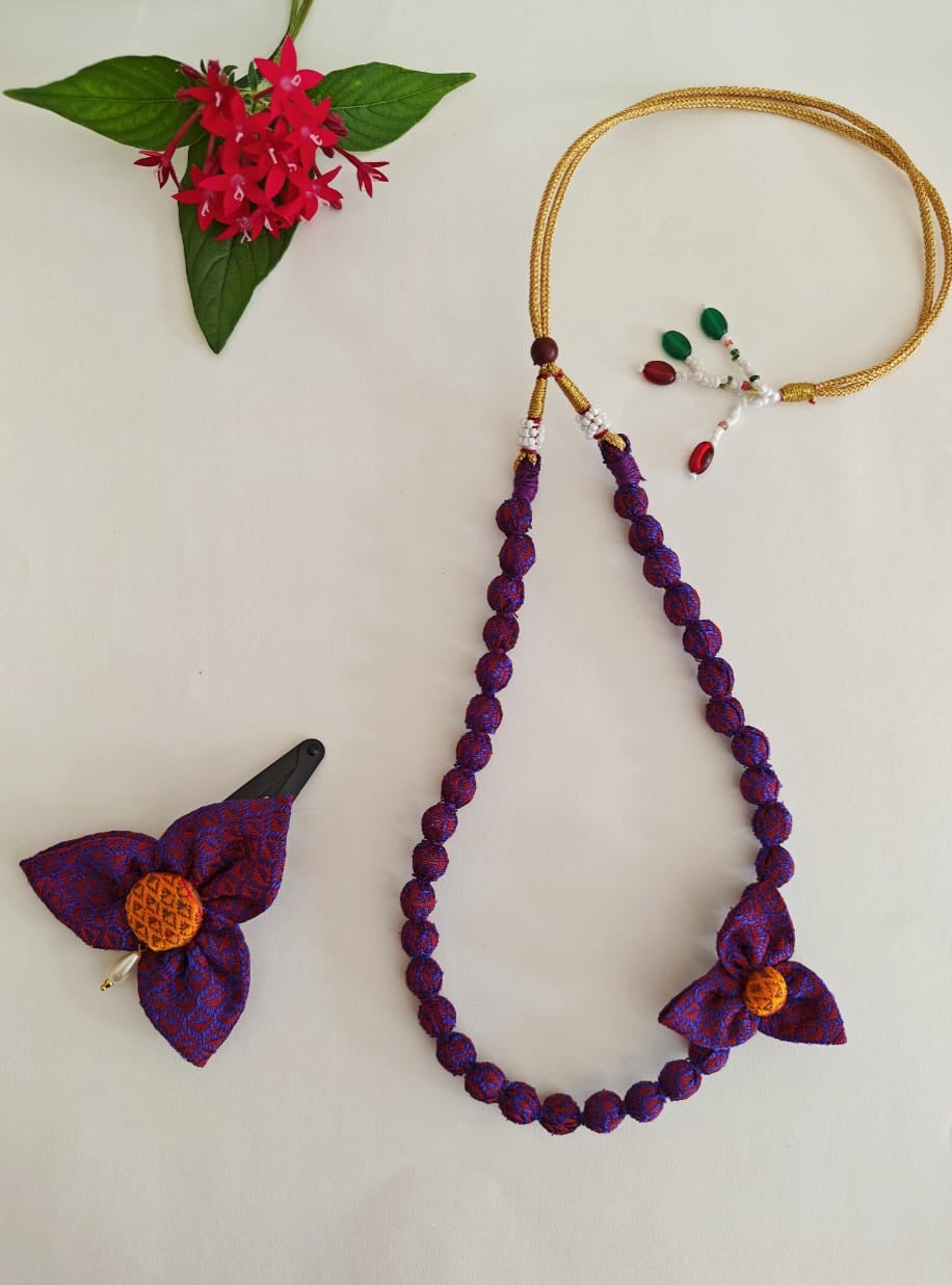 Accessories gifts fancy traditional ethnic for kids trendy handmade fabric accessories brocade handcrafted matching assorted mix n match pearl multicolour metal golden party wear beaded glass beads trendy gold plated earrings pendant    
