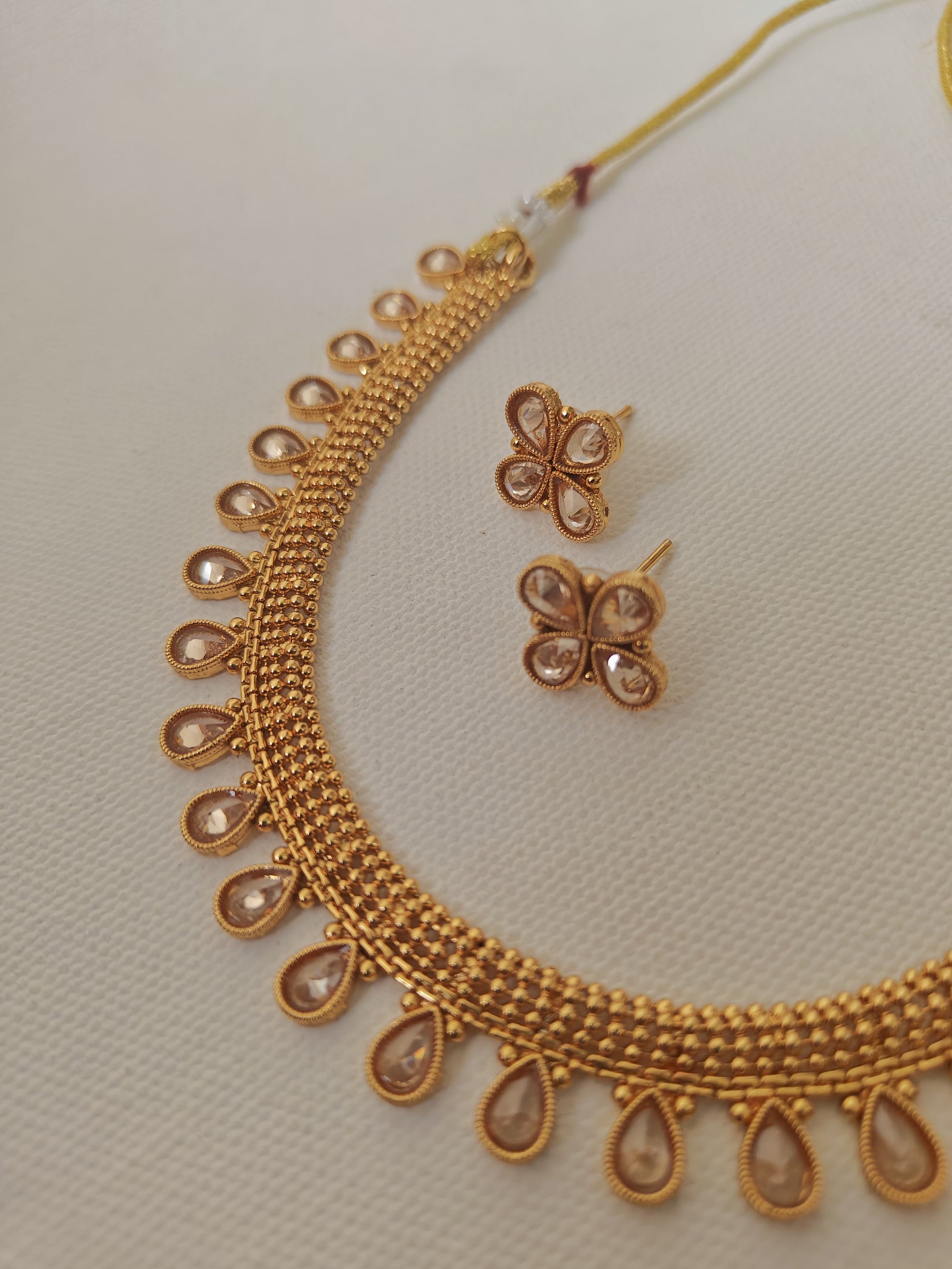 Kundan studded choker with matching earrings for Girls.Adorn your princess with head to toe premium quality handcrafted accessories made from allergy free, best quality materials.