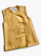 Golden Taffeta Silk Sleeveless Vest For Batu