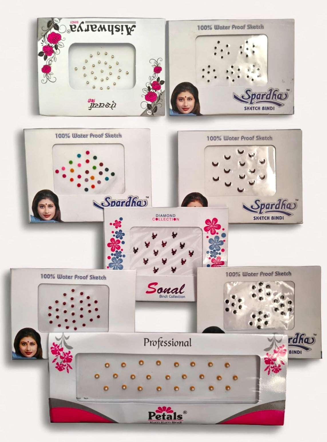 Assorted set of bindi packets to suit all types of ethnic attires ...