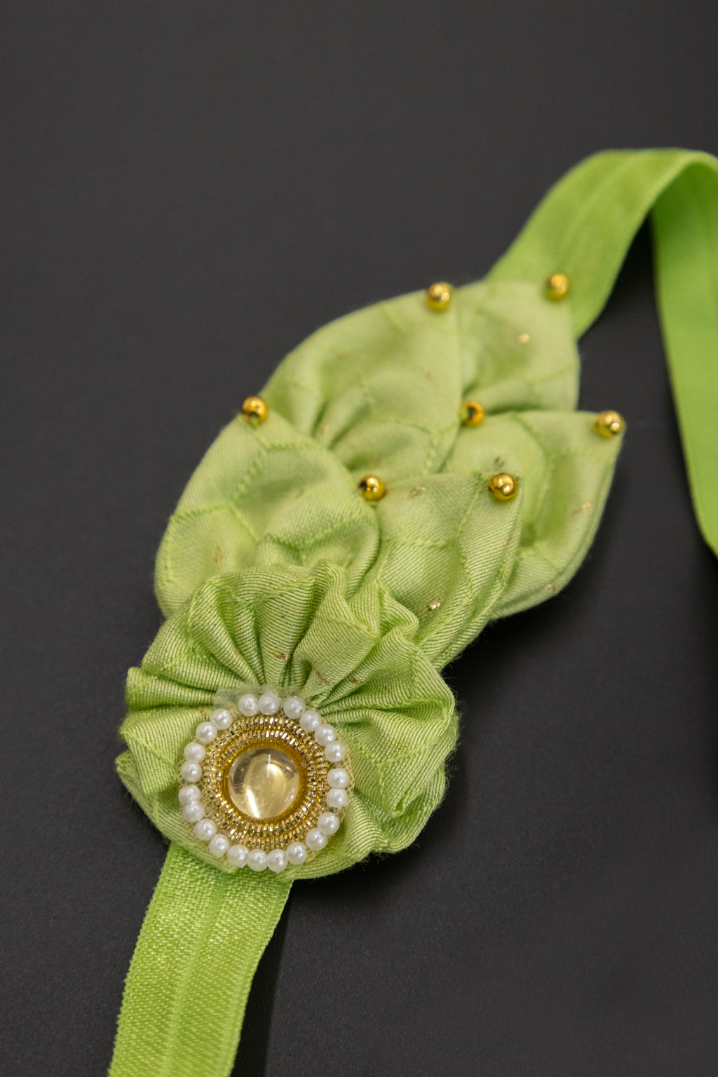 Lime Green Bunch of Flowers Stretchable headband for baby girl (Copy)