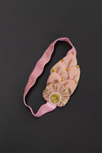 Baby Pink Flower Bunch Elastic Headband For Baby Girl