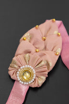 Baby Pink Flower Bunch Elastic Headband For Baby Girl