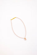 Baby Pink Glass beads necklace with enameled butterfly pendant for Girls