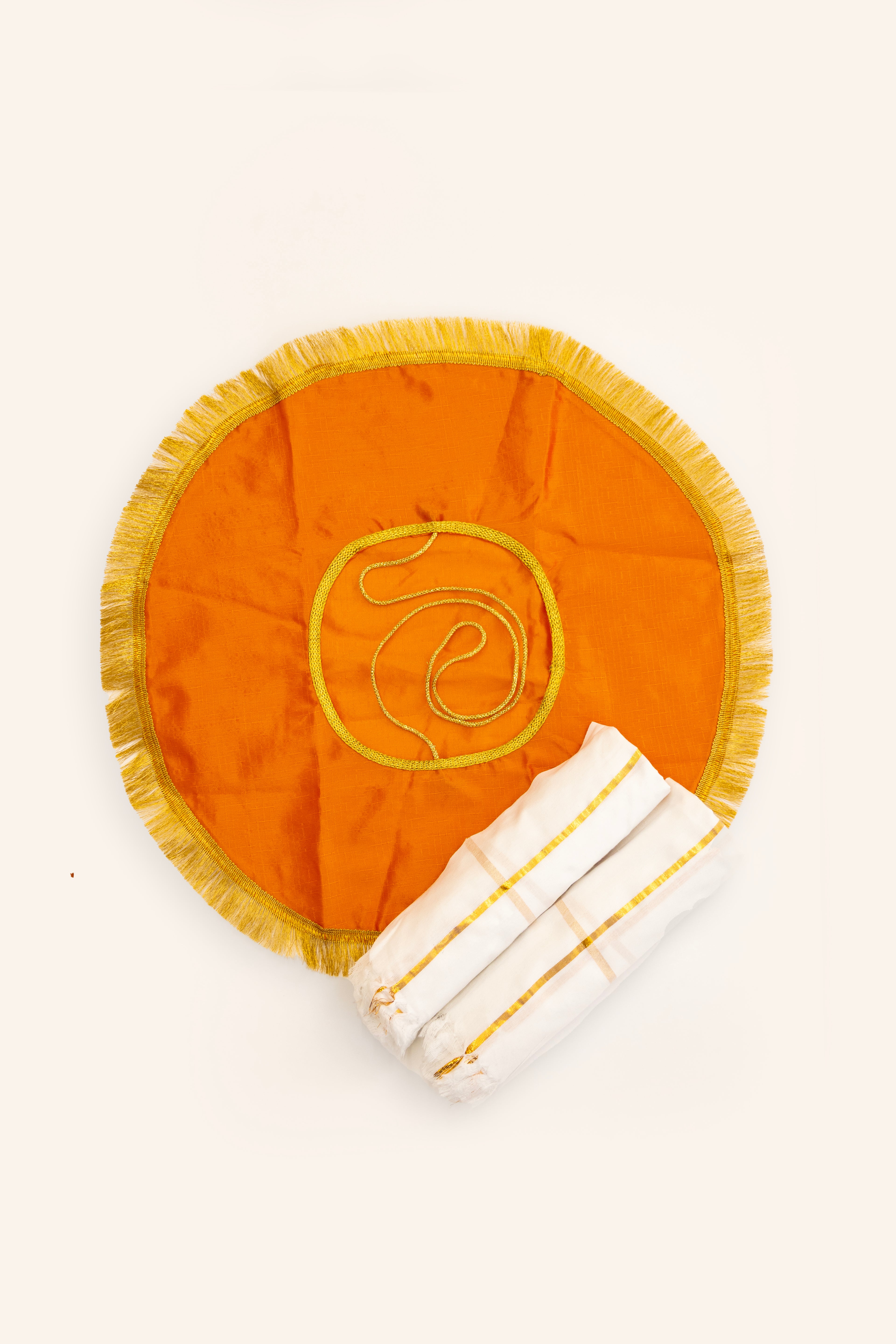 Fancy Bhikshawal Combo for Batu includes one fancy lace Jholi and two cotton soft gamcha/towels