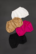 Set of 4 common coloured Baby Bloomers to use over a diaper for Newborn - Black,White,Golden,Pink