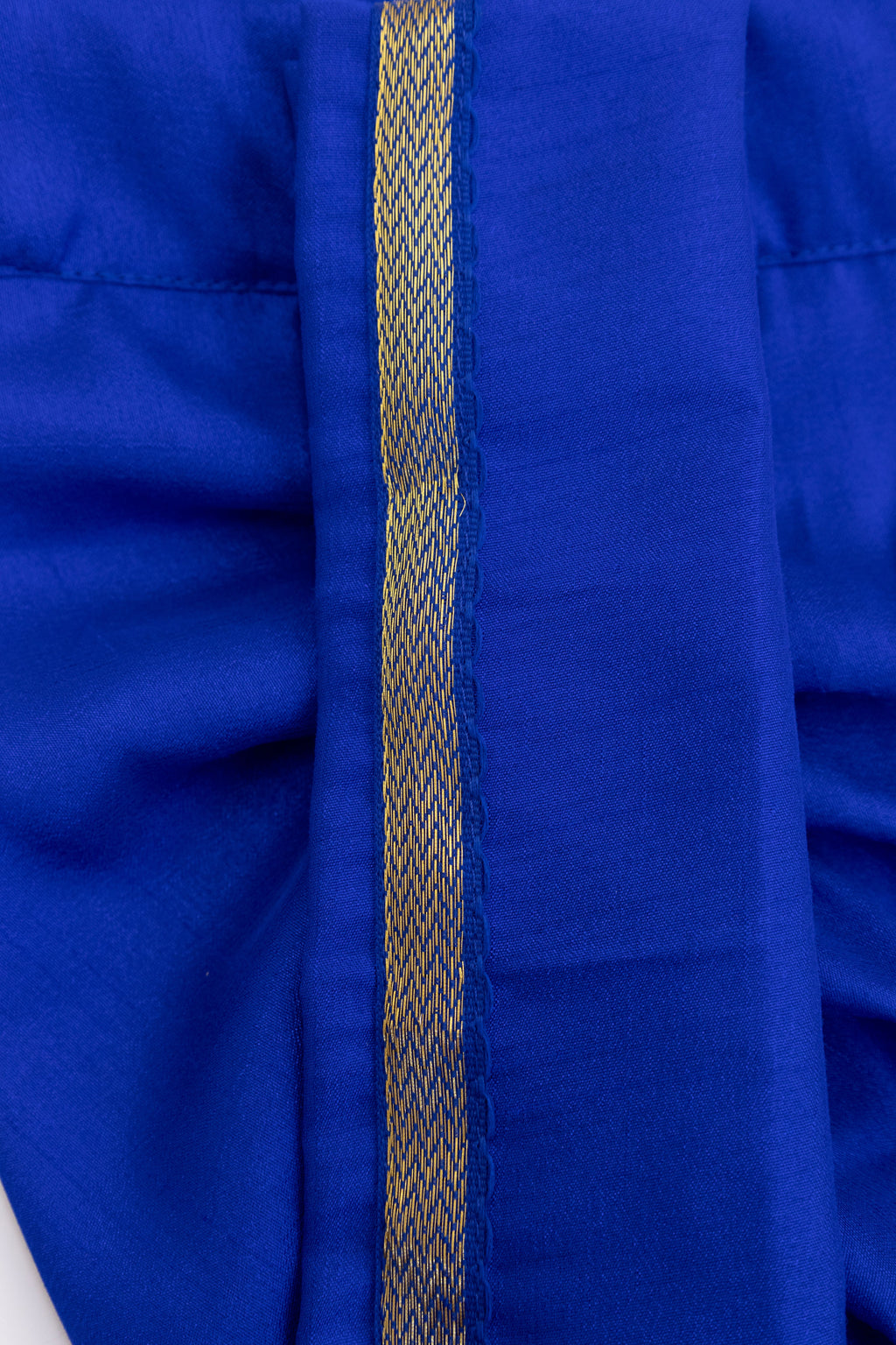 Royal Blue Crepe Silk Dhoti with Golden Border for Boys
