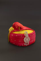 White Stones Studded Silver Finish Pagadi Brooch