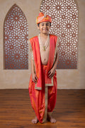 Blush Pink mysore silk sovale Uparane set with golden sequined lace for Batu