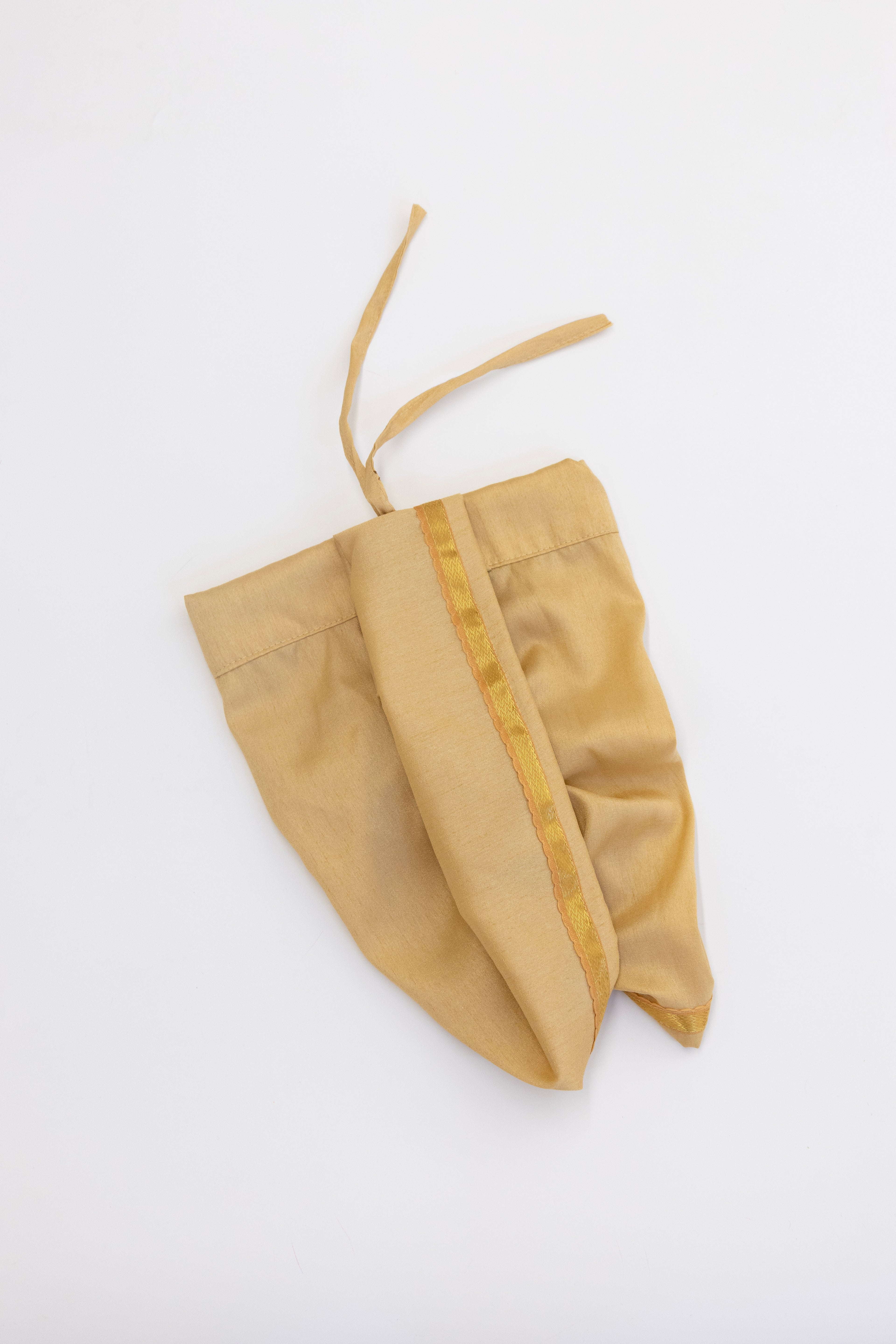 Golden Crepe Silk Dhoti with Golden Border for Boys