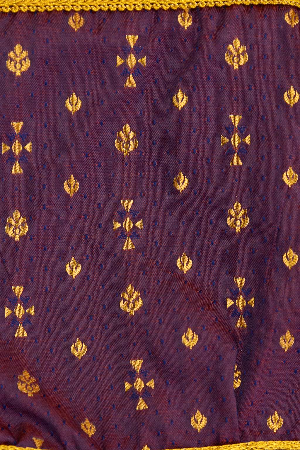 Magenta brocade silk unisex kunchi with beautiful golden lace for New Born Baby